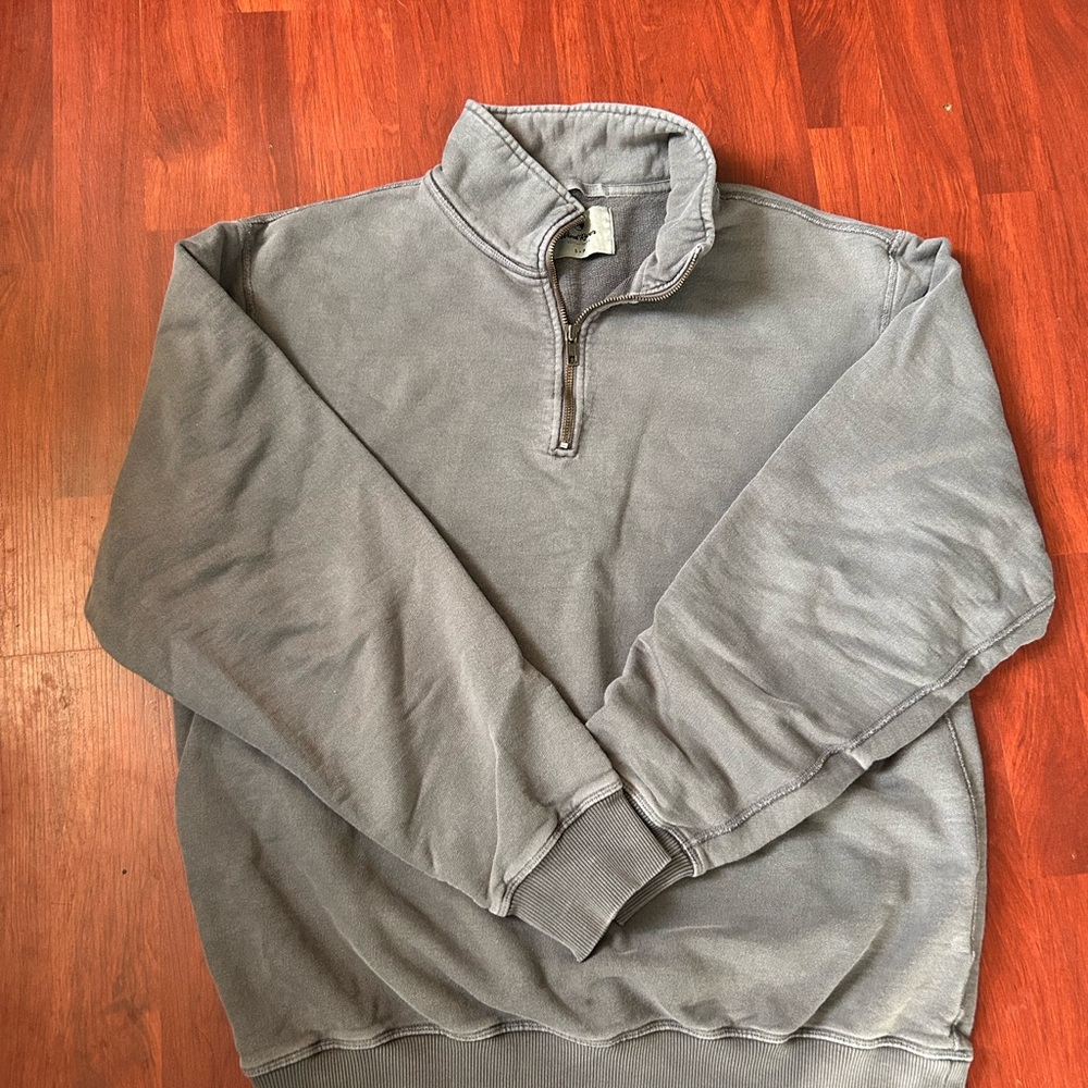 Men's Gray Half-Zip Sweater